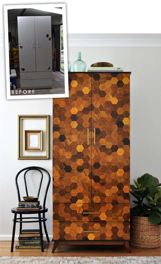 DIY Tiled Hex Wardrobe