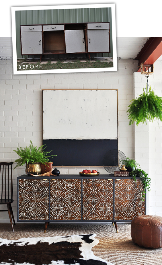 Tribal Style Sideboard Makeover