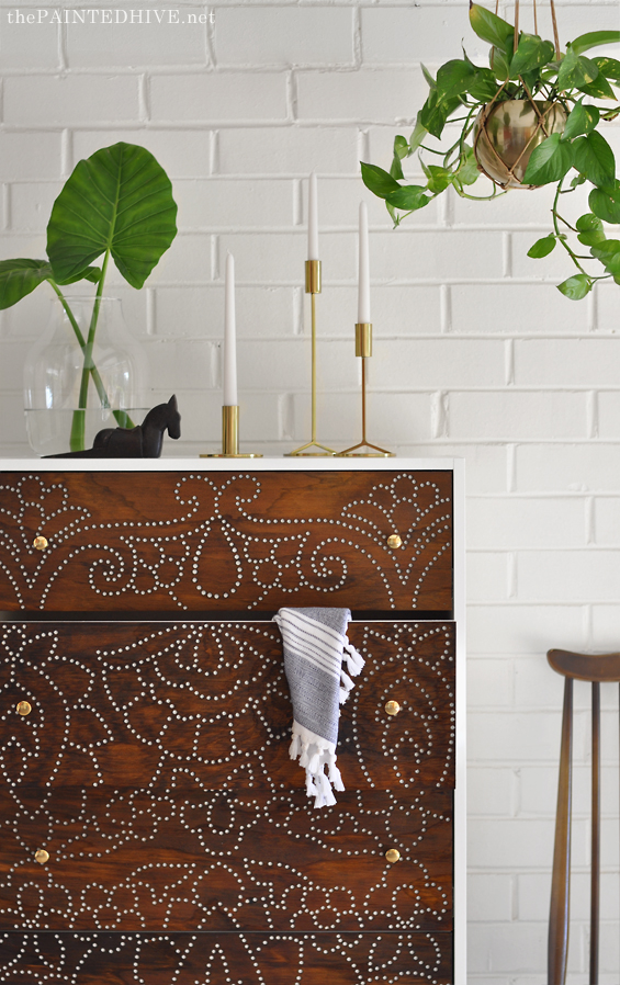 DIY Boho Style Perforated Dresser Tutorial
