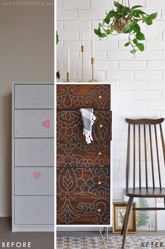 Boho Dresser Transformation Before & After