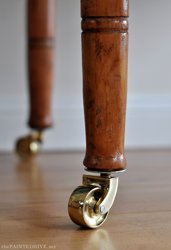 Brass Castor Wheels for a Desk