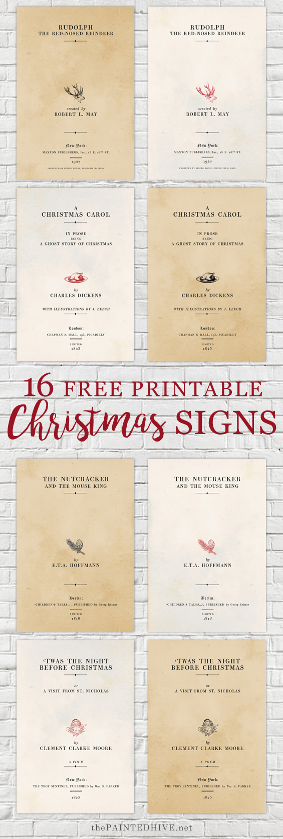 16 Amazing Free Printable Farmhouse Style Christmas Signs!