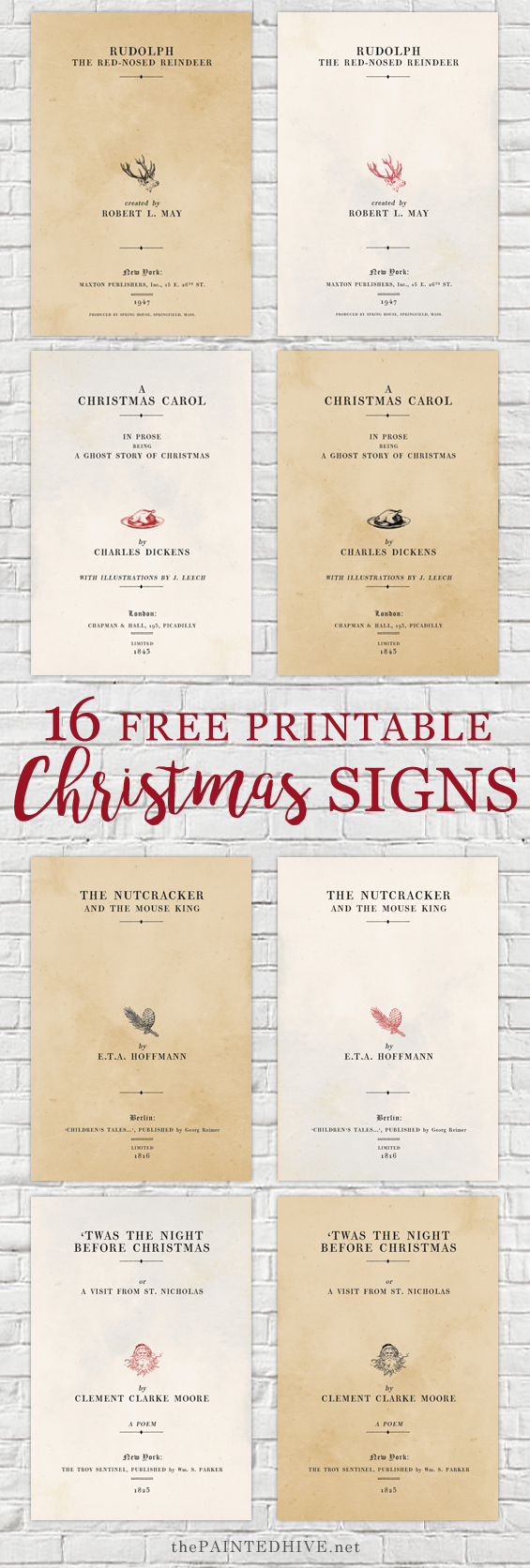 Free Printable Large Scale Vintage Christmas Signs The Painted Hive