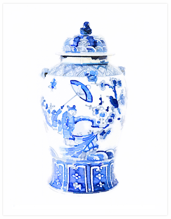 Free Printable Blue & White Ginger Jar