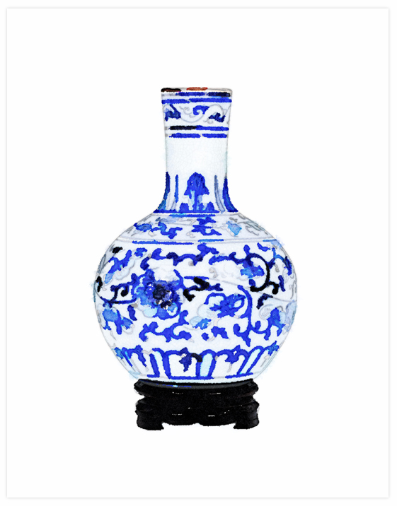 Free Printable Blue & White Vase