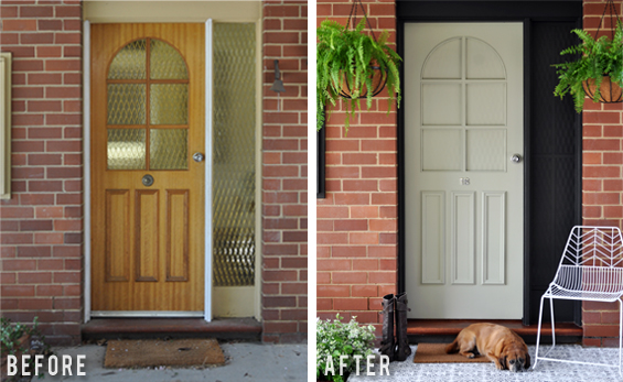 Front Door Makeover Before and After