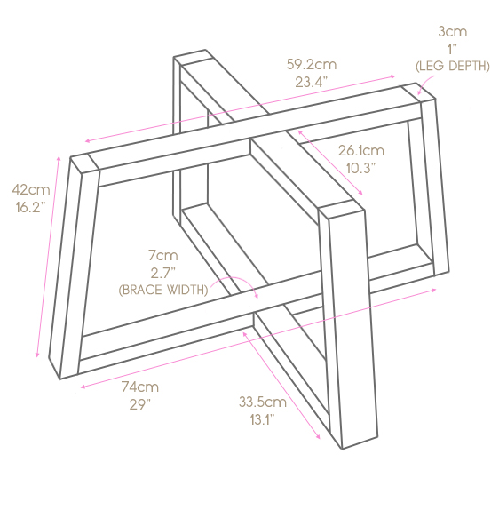 Table Base Cut Size