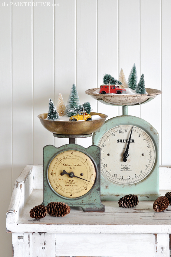 Vintage Christmas Scale Decorating