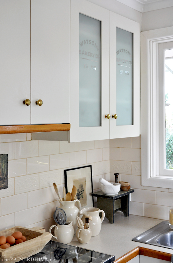 DIY Frosted Cabinet Doors