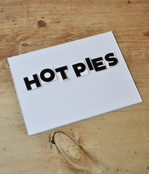 DIY Frosted Glass 'Hot Pies' Sign