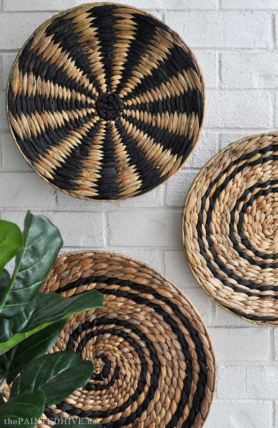 Boho Cane Wall Baskets