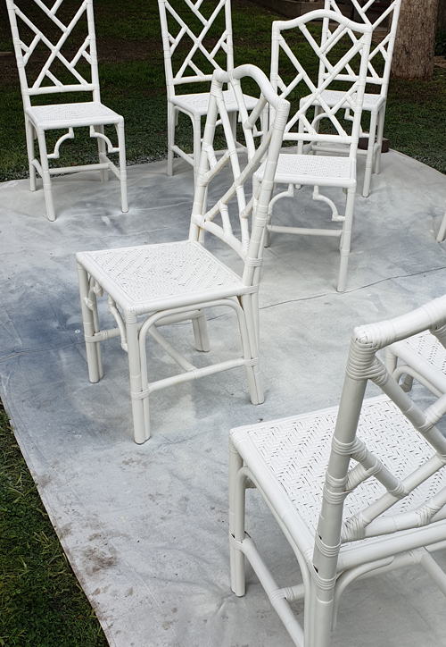 White Chippendale Chairs
