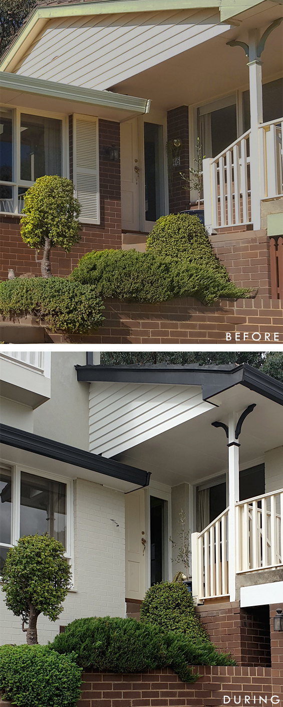 Render Painted Brick Before and After