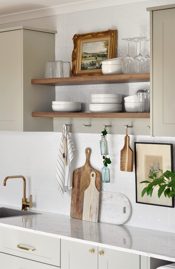 Floating shelves discount above kitchen sink